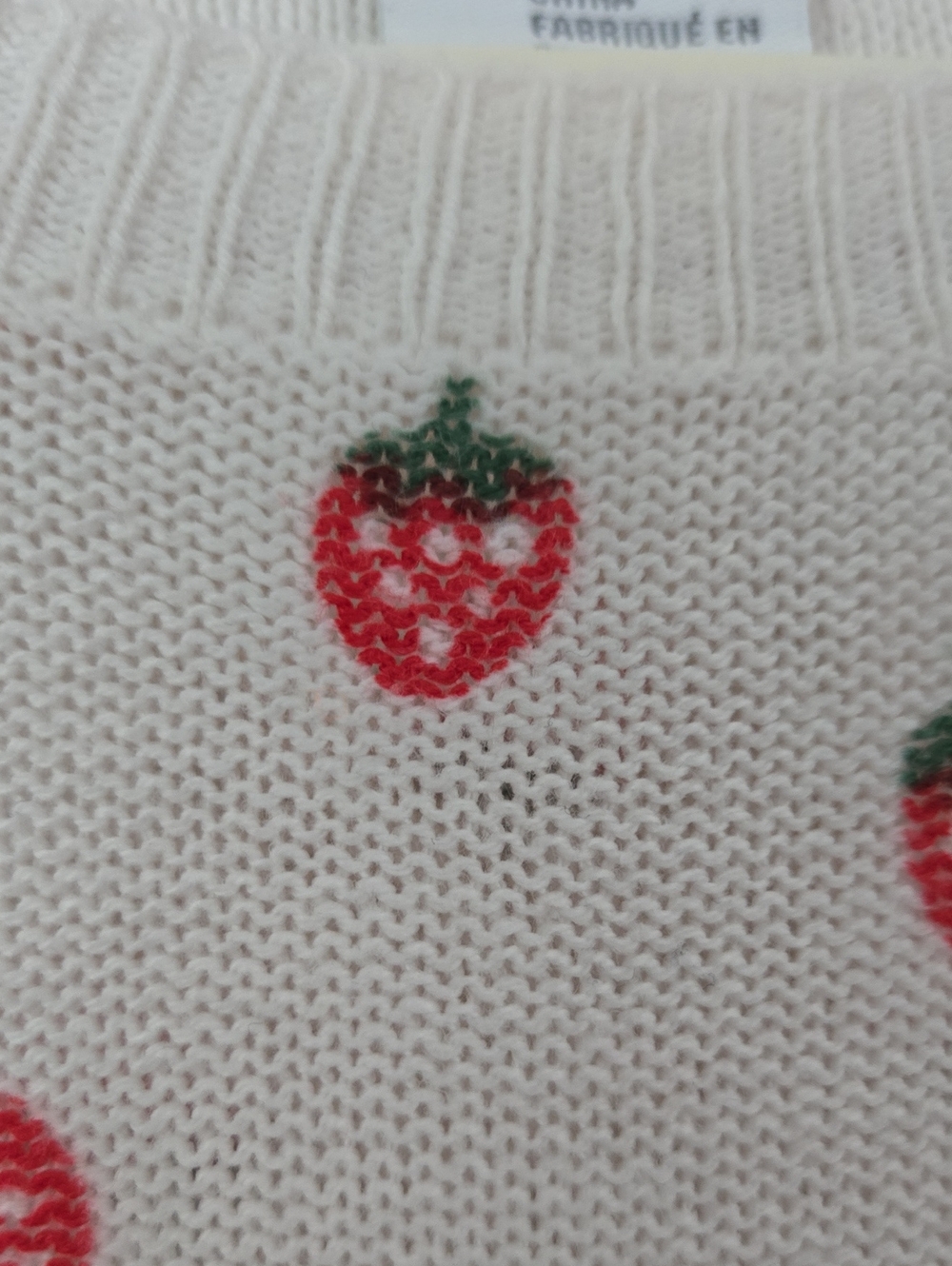 Cooperative Strawberry Print 100% Cotton Lightweight Knit Sweater Top Small - Picture 5 of 11